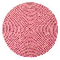 Raffia Large Round Placemat Coaster In Soft Pink By Rice DK